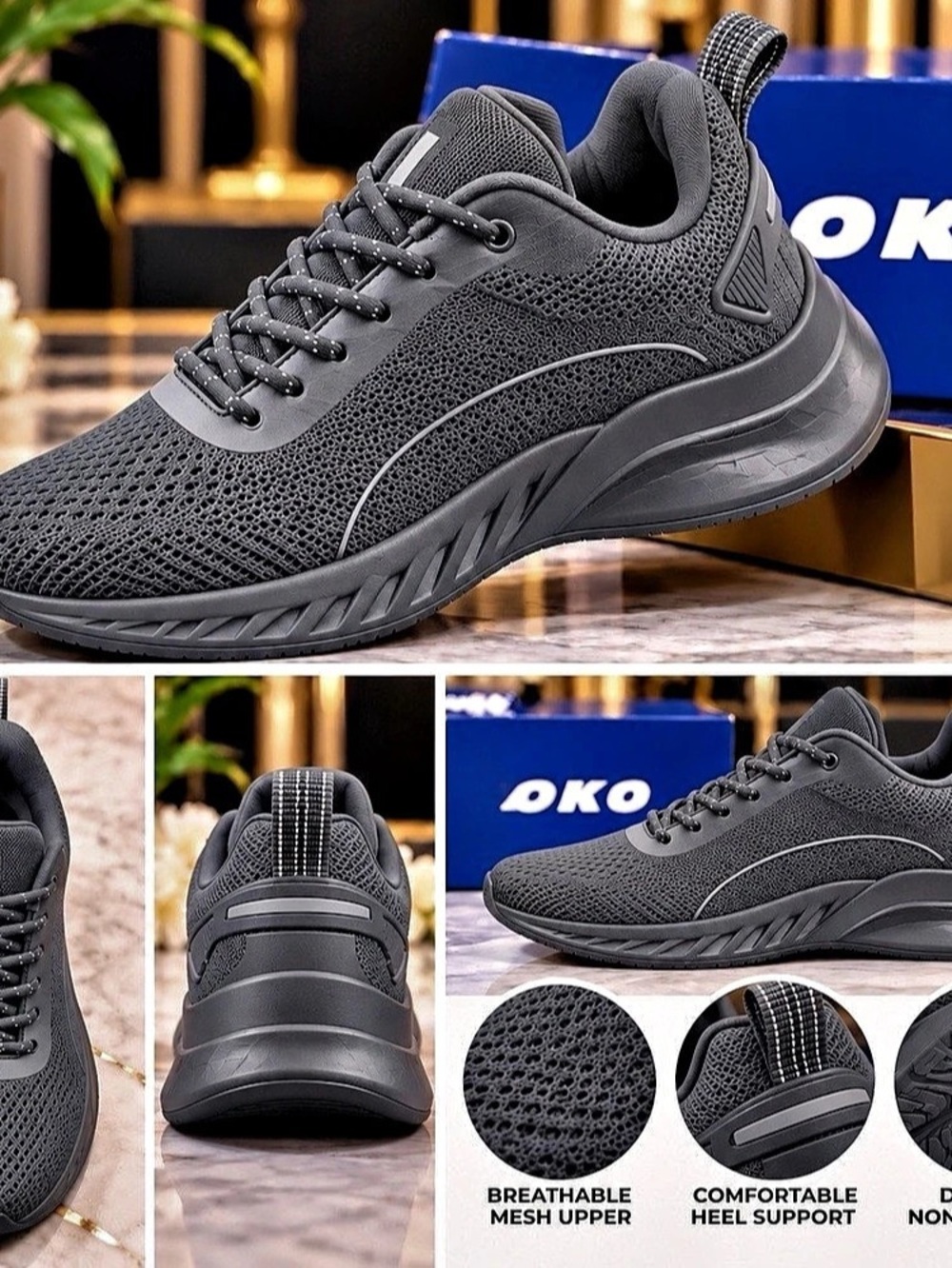 Jerko Gray Athletic Sneakers
